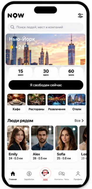 Bildschirm der NOW Connect App